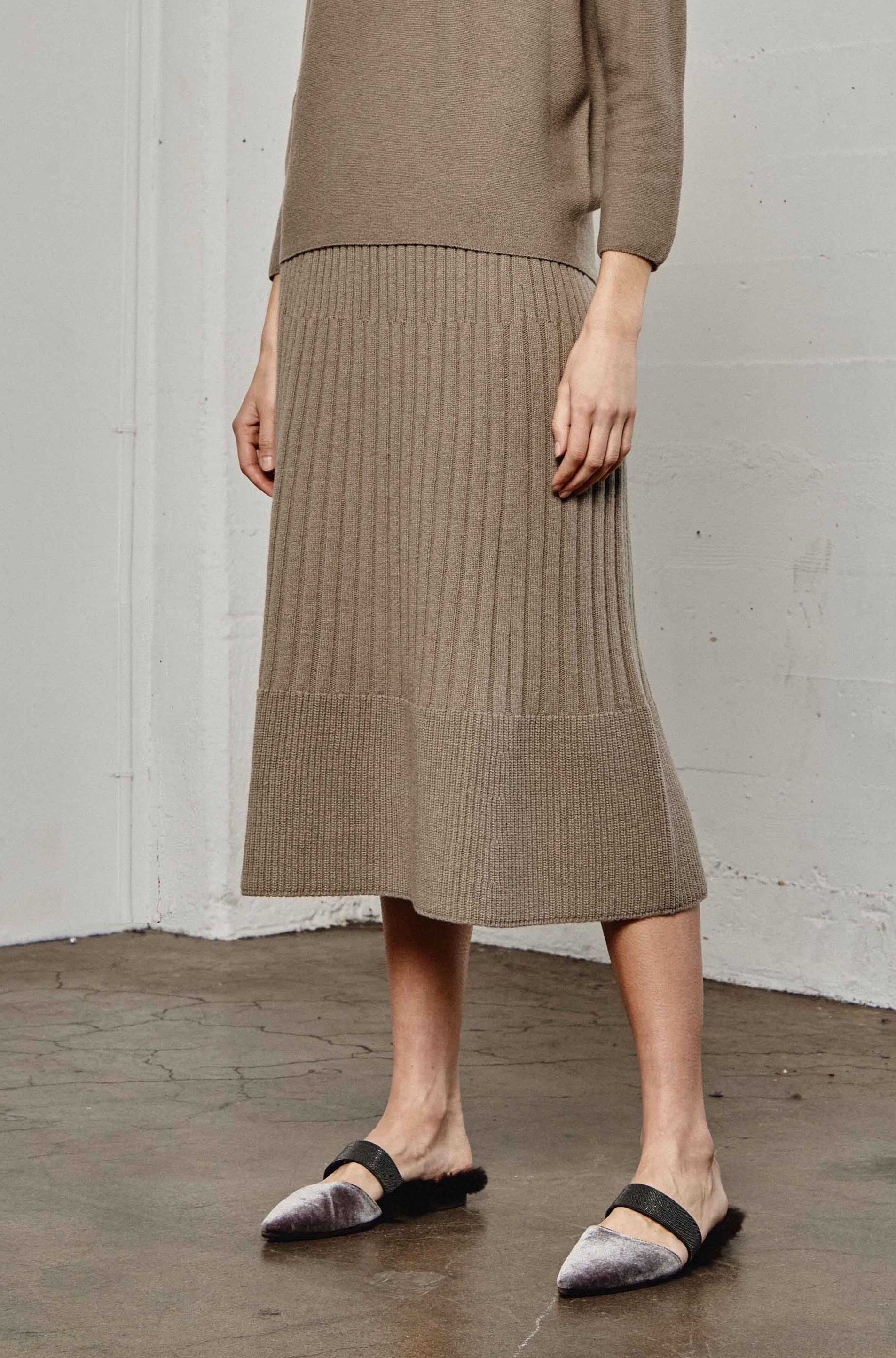 Long Ribbed Skirt