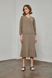 Long Ribbed Skirt